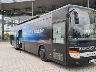 Setra-Bus als mobile COVID-19-Teststation